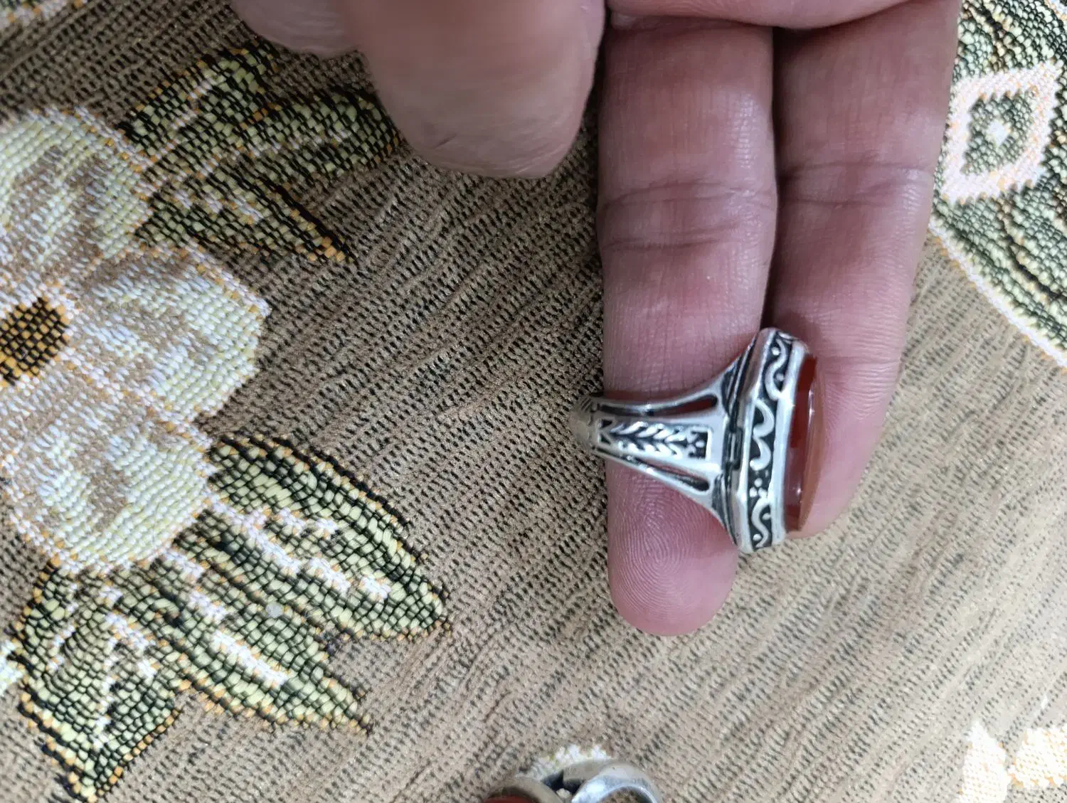 دوانگشتر زیبا مهرطاها عقیق یمن اصل معاوضه باگوشی|جواهرات|خرمآباد, |دیوار