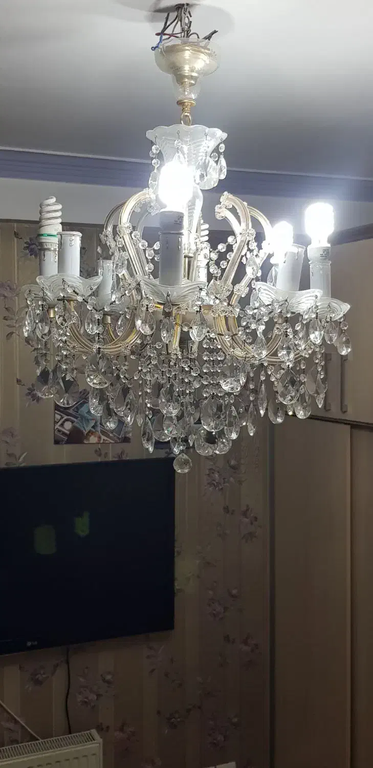 لوستر ۸ شاخه سالم|لوستر و چراغ آویز|تبریز, |دیوار