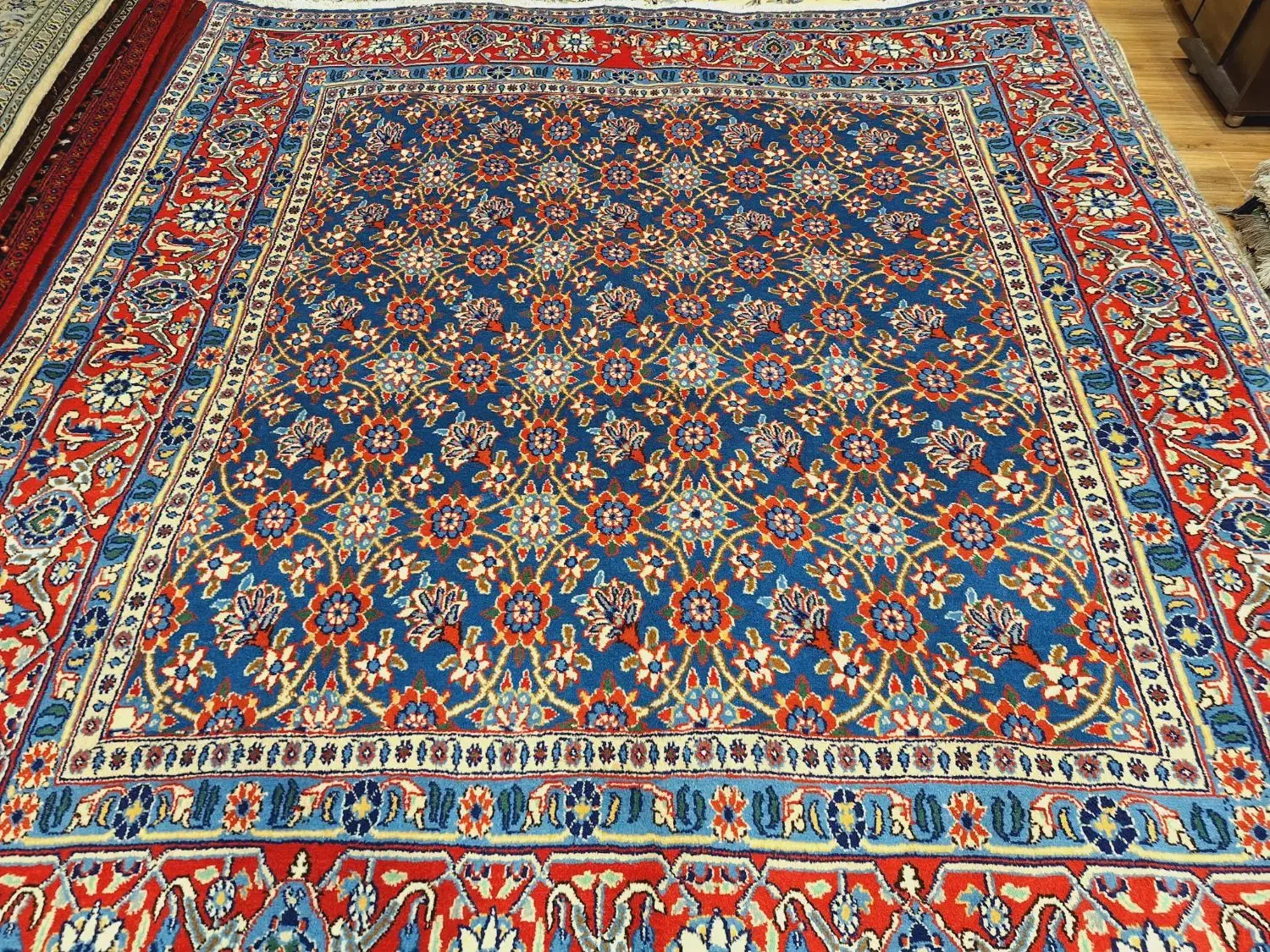 قالی مربع دستباف ساروق نقشه میناخانی|فرش|تهران, اکباتان|دیوار