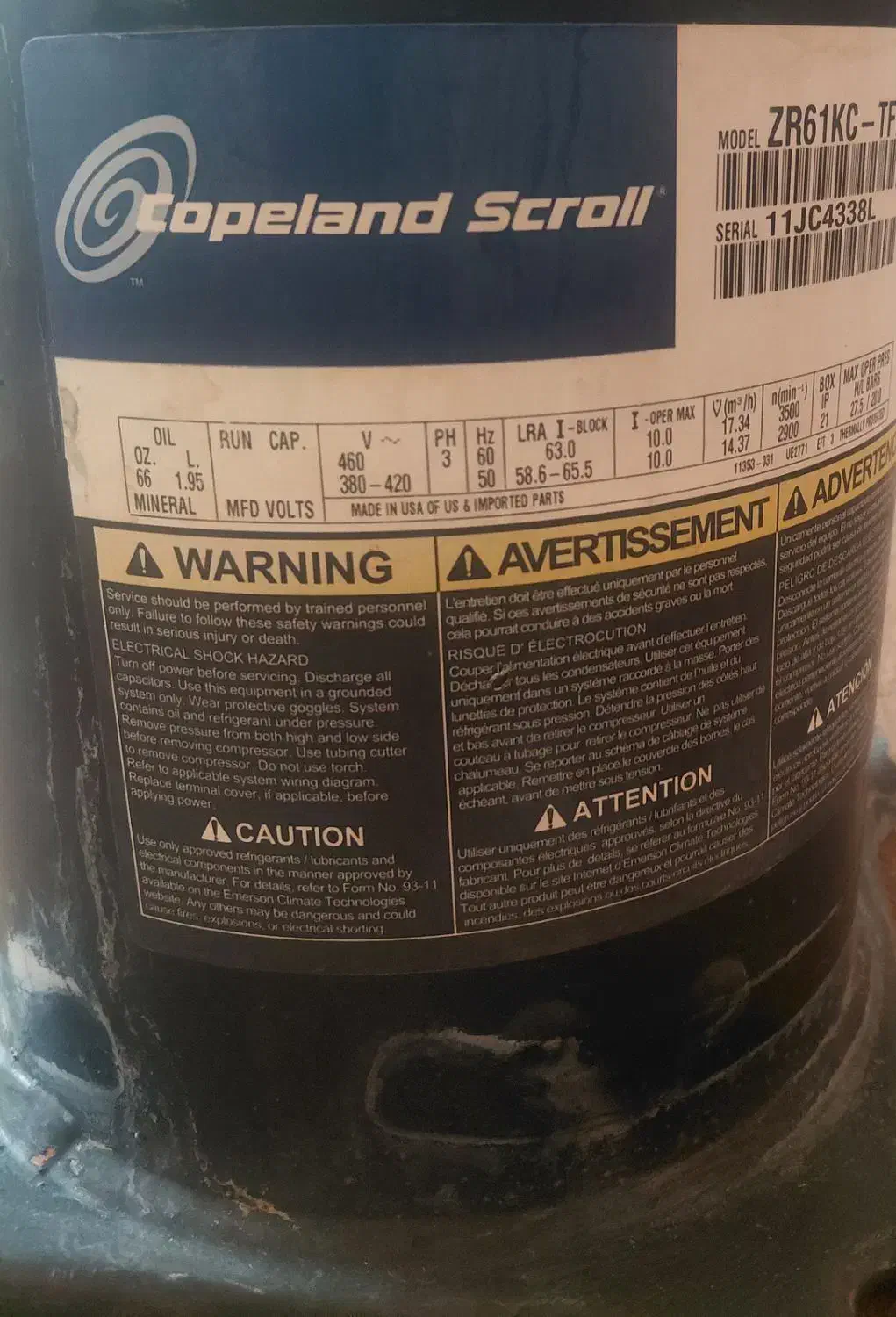 کمپرسور کولر ایستاده ۶۰ هزار اسکرال اصل|کولر گازی و فن‌کوئل|بندرعباس, |دیوار