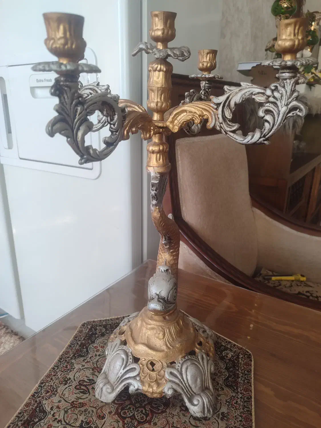 شمعدانی برنزی|مجسمه، تندیس، ماکت|قزوین, |دیوار