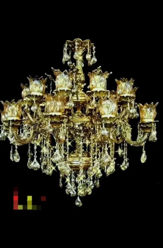 لوستر ۸شعله برنزی|لوستر و چراغ آویز|همدان, |دیوار