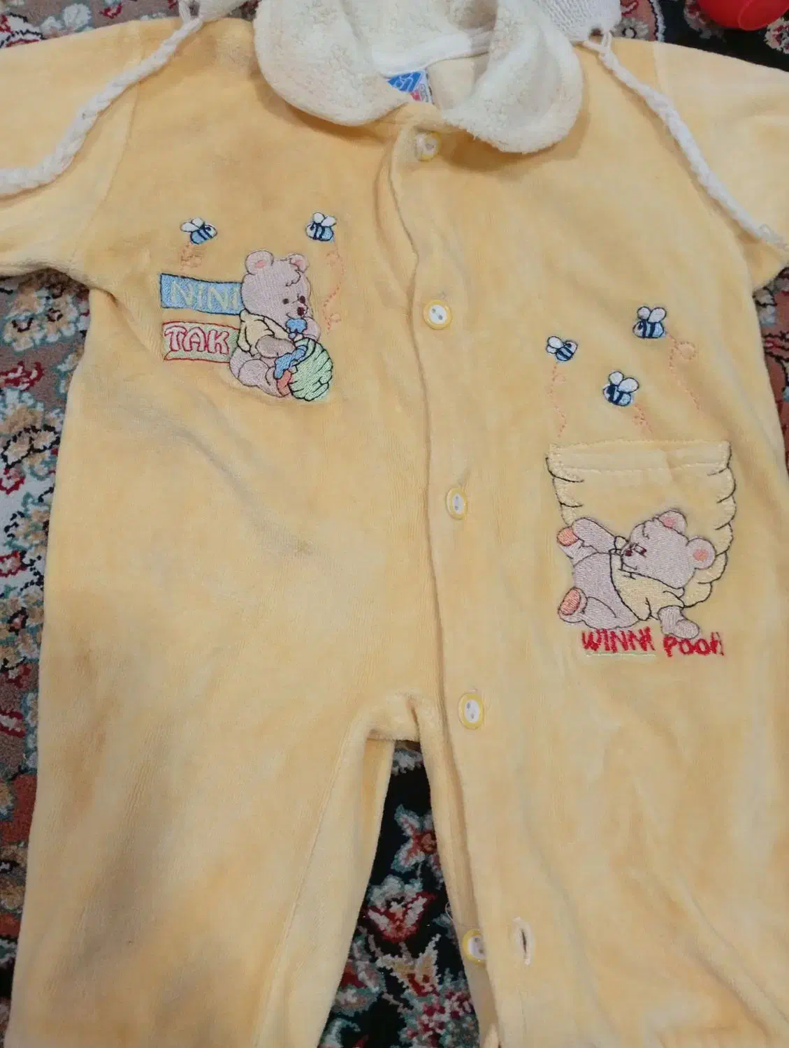 سرهمی مخمل نوزادی همراه کلاه بافت|کفش و لباس بچه|رشت, شهرک صبا|دیوار