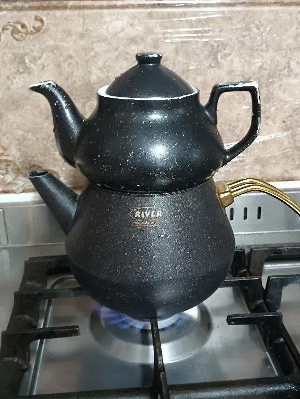 کتری و قوری دسته طلایی تمام گرانیت ریور|قوری، کتری، قهوهساز دستی|اصفهان, ابر|دیوار