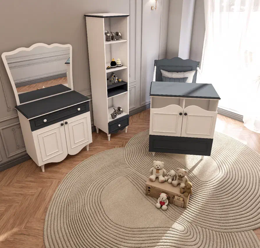 سرویس خواب کودک و نوجوان(تخت و کمد و میز تحریر )|تخت و سرویس خواب|چهاردانگه (تهران), |دیوار