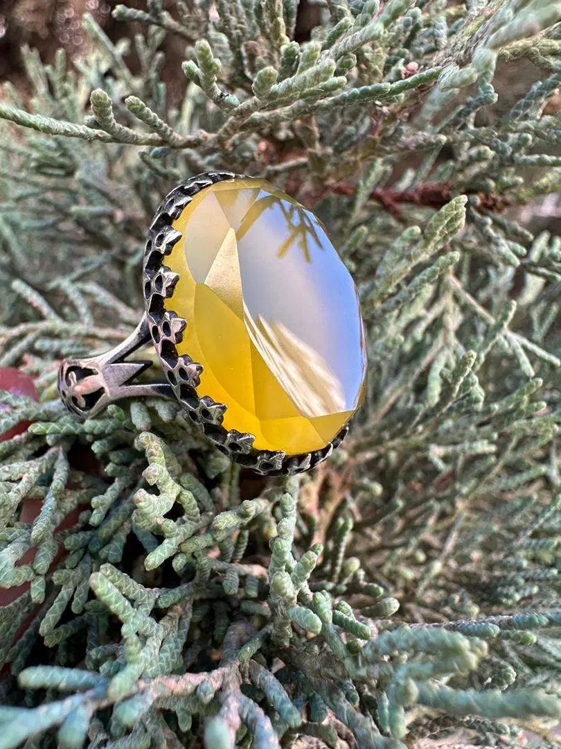 انگشتر عقیق سرخ و عقیق زرد با رکاب نقره المان|بدلیجات|کرج, مصباح|دیوار