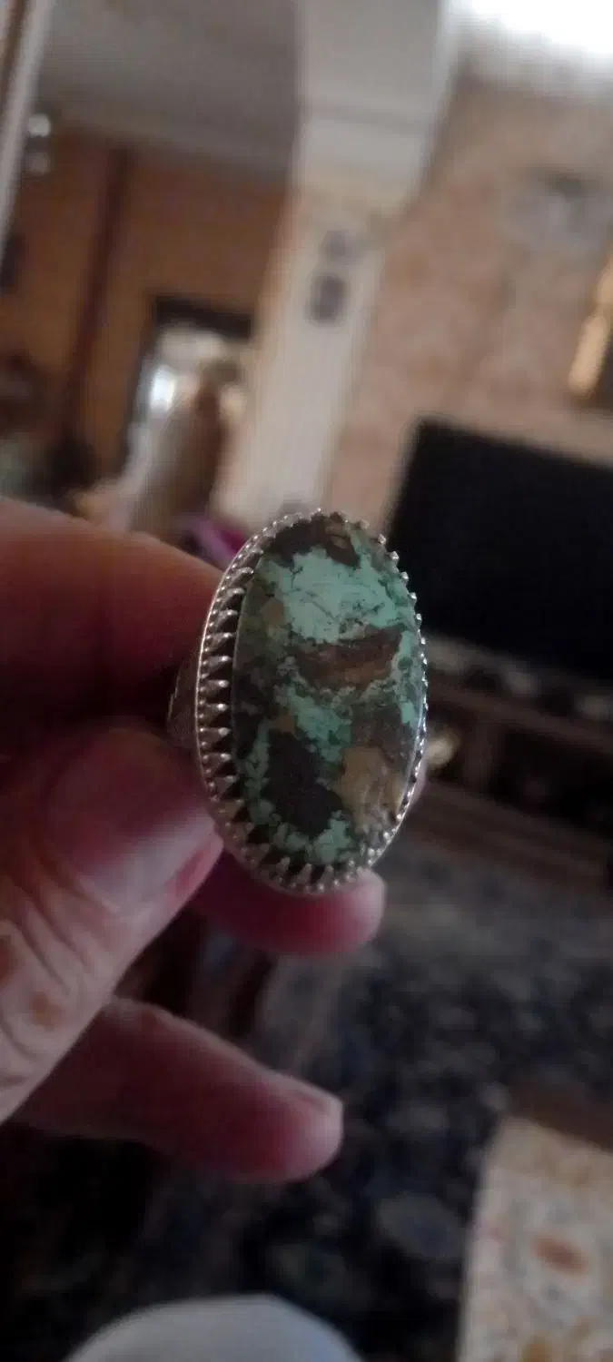 انگشر نقره بانگین فیروزه|جواهرات|شاهرود, |دیوار