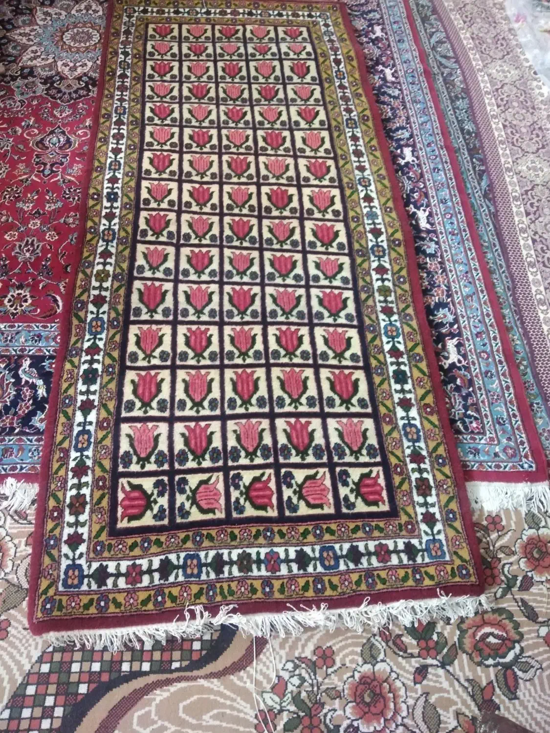 قالی دستبافت(کناره)|فرش|لاران, |دیوار