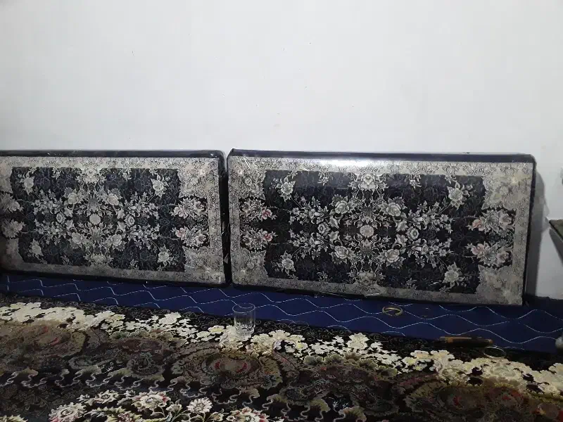 ۶عدد پشتی سرمه ای نو نو هنوز داخل نایلونه|پشتی|بیستون, |دیوار