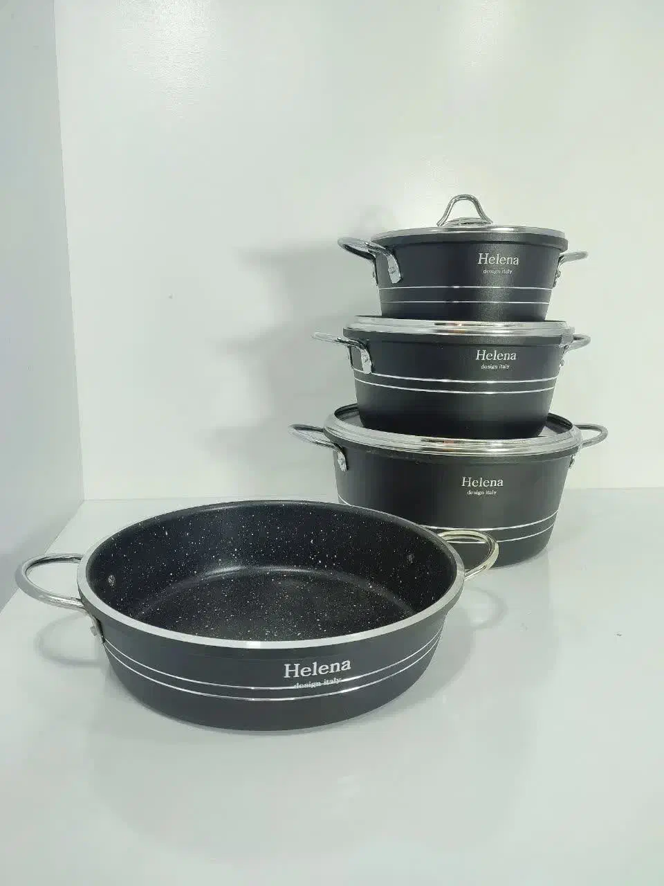 سرویس قابلمه 7 پارچه هلنا گلدونی مدل (فورج)|ظروف پخت‌وپز|قم, علی آباد سعدگان|دیوار