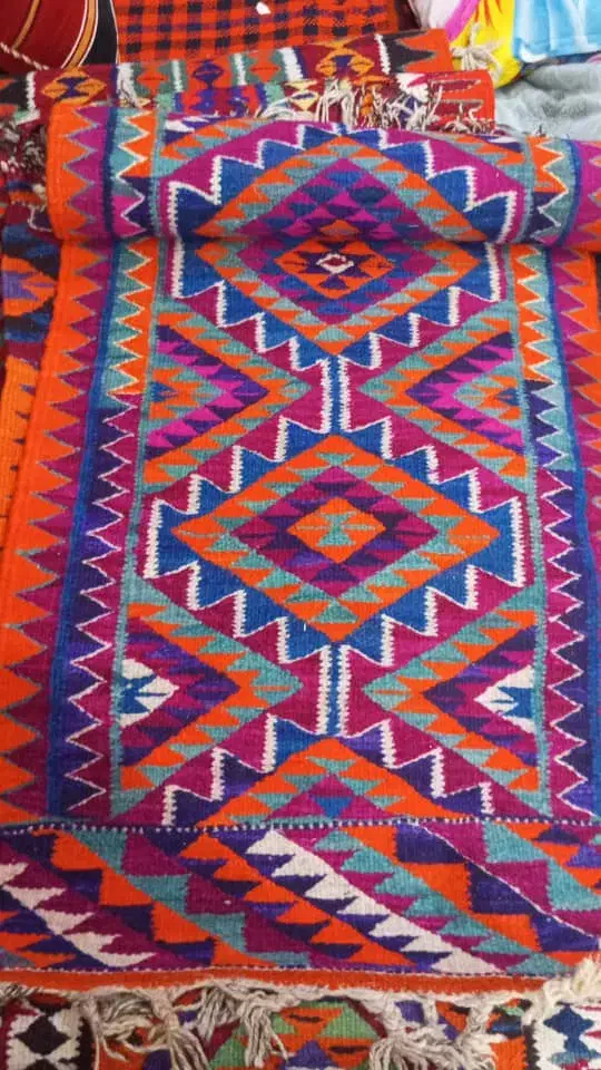 فرش دست بافت جاجیم قدیمی|گلیم، جاجیم، گبه|شوش, |دیوار