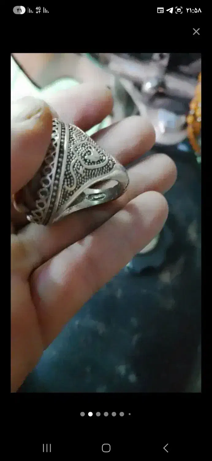 دوتا انگشتر با سنگ عقیق سلیمانی رنگ ثابت|کلکسیون اشیاء عتیقه|سرپل ذهاب, |دیوار