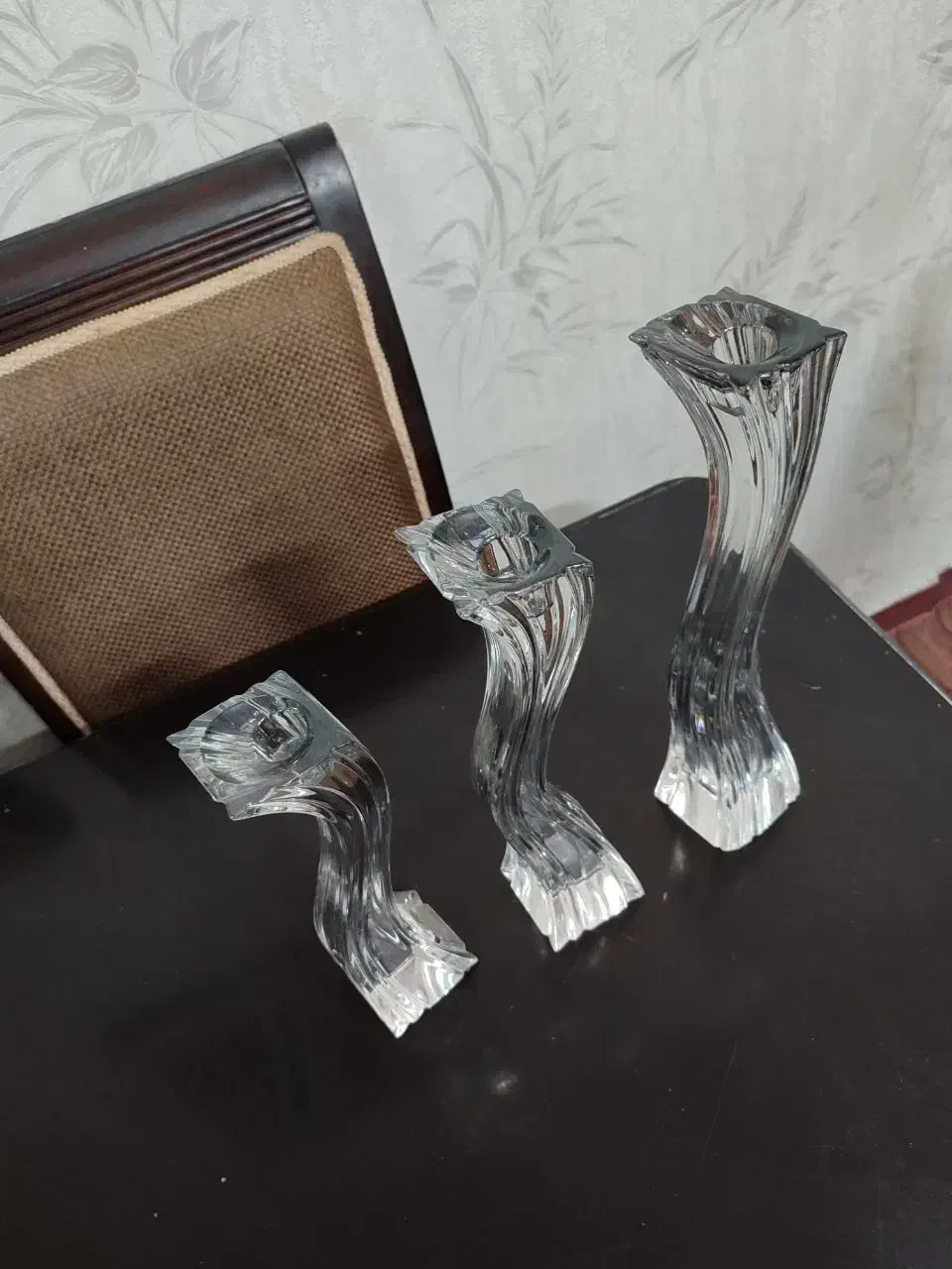 شمعدونی کریستال بوهمیا|صنایع دستی و سایر لوازم تزئینی|قم, شاه سید علی|دیوار