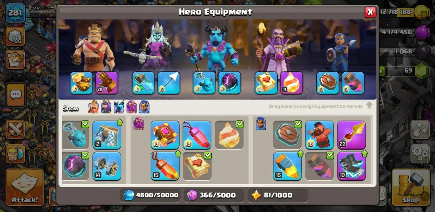 اکانت گاد کلش لول 283|کنسول، بازی ویدئویی و آنلاین|خوی, |دیوار