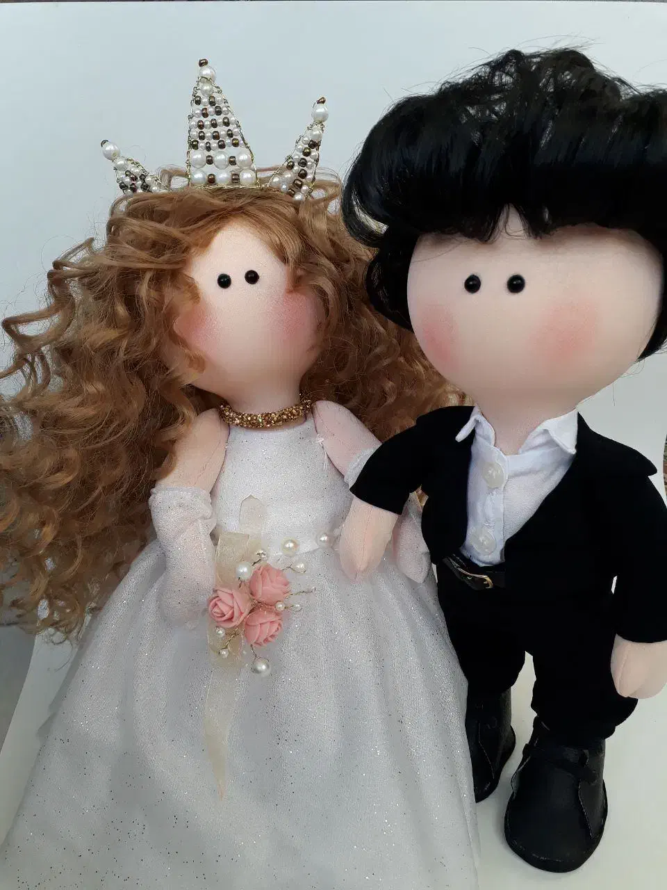 عروسک عروس و داماد دکوری|صنایع دستی و سایر لوازم تزئینی|مبارکه, |دیوار