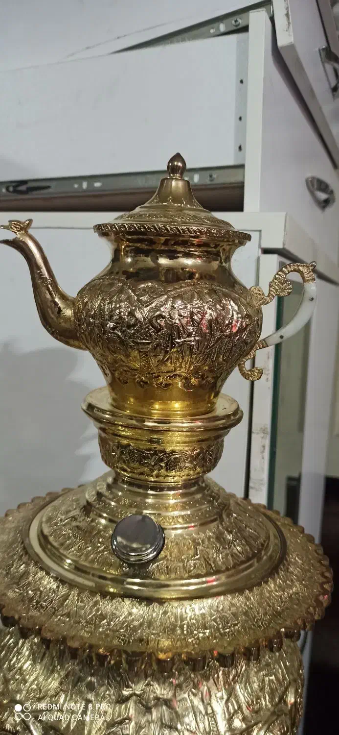 ست کامل سماور ورق طلا 14عیار|سماور، چای‌ساز، قهوه‌ساز|ارومیه, |دیوار