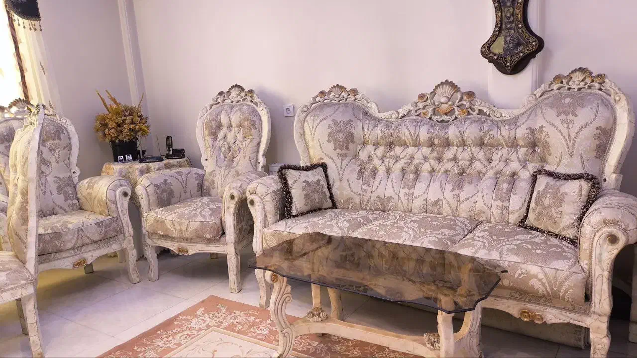 مبل استیل ۷ نفره و ناهار خوری ۸ نفره|مبلمان خانگی و میز عسلی|تهران, امامت|دیوار