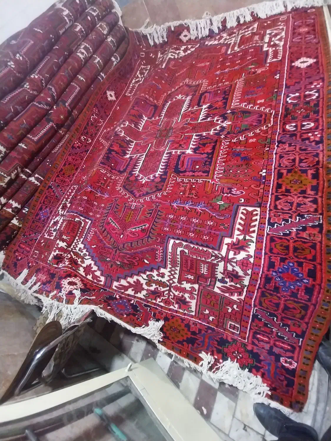 فرش جفت ۹ متری کار کرده|فرش|بناب, |دیوار