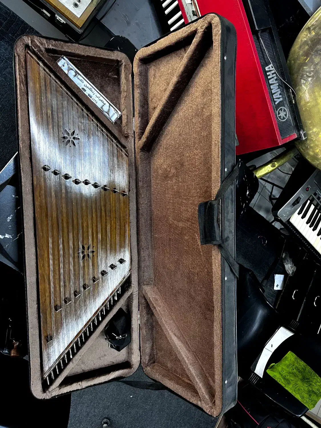 سنتور تک مهر ثاقبی به همراه کیس و مضراب|سازهای سنتی|شهریار, شهریار|دیوار