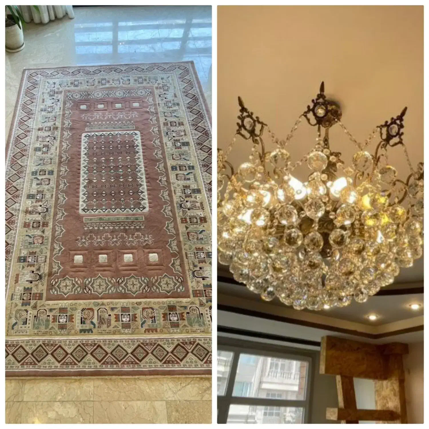 چندتا ست فرش ۶متری به همراه لوستر کریستالی ۱۲شاخه|فرش|کرج, گوهردشت|دیوار