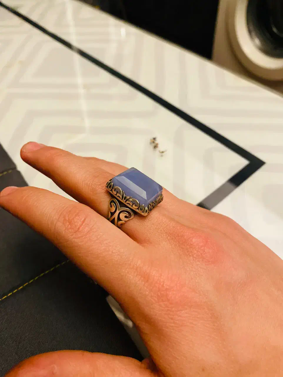 دو عدد انشگتر نقره با سنگ اصلی|کلکسیون اشیاء عتیقه|تهران, قیطریه|دیوار