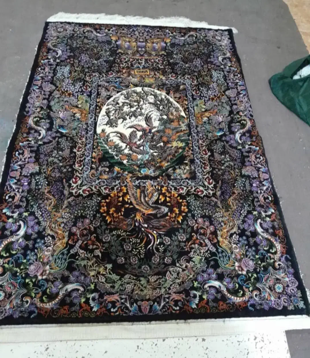 قالیچه دستباف تمام ابریشم|فرش|قم, زنبیل آباد|دیوار