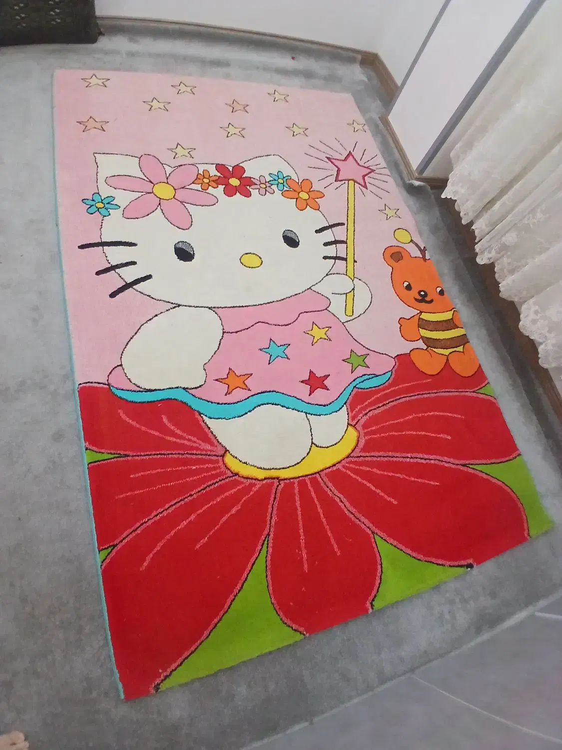 گلیم اتاق کودک طرح جذاب کیتی|فرش|گنبد کاووس, |دیوار