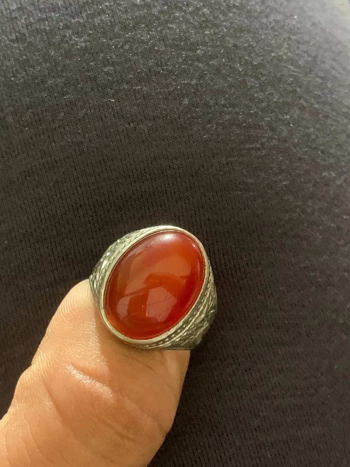 عقیق سرخ کهنه همراه رکاب|جواهرات|گنبد کاووس, |دیوار