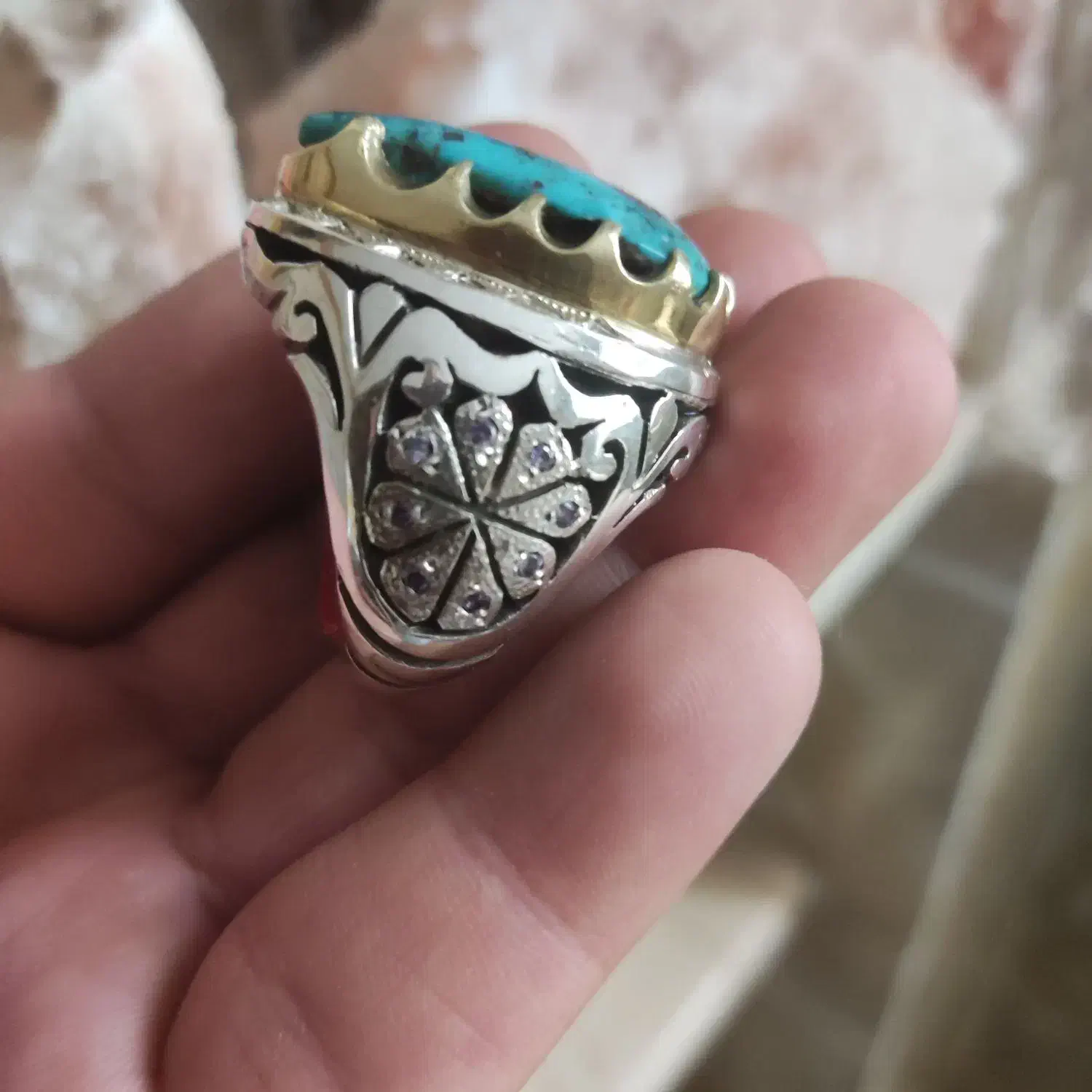 انگشتر کلکسیونی دست ساز فیروزه نیشابور|جواهرات|اندیشه, شهرک صدف|دیوار