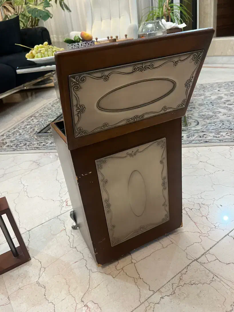 ست چوبی- نقره ای شمعدان- سطل- جای دستمال   انتیک|ظروف سرو و پذیرایی|تهران, گیشا|دیوار