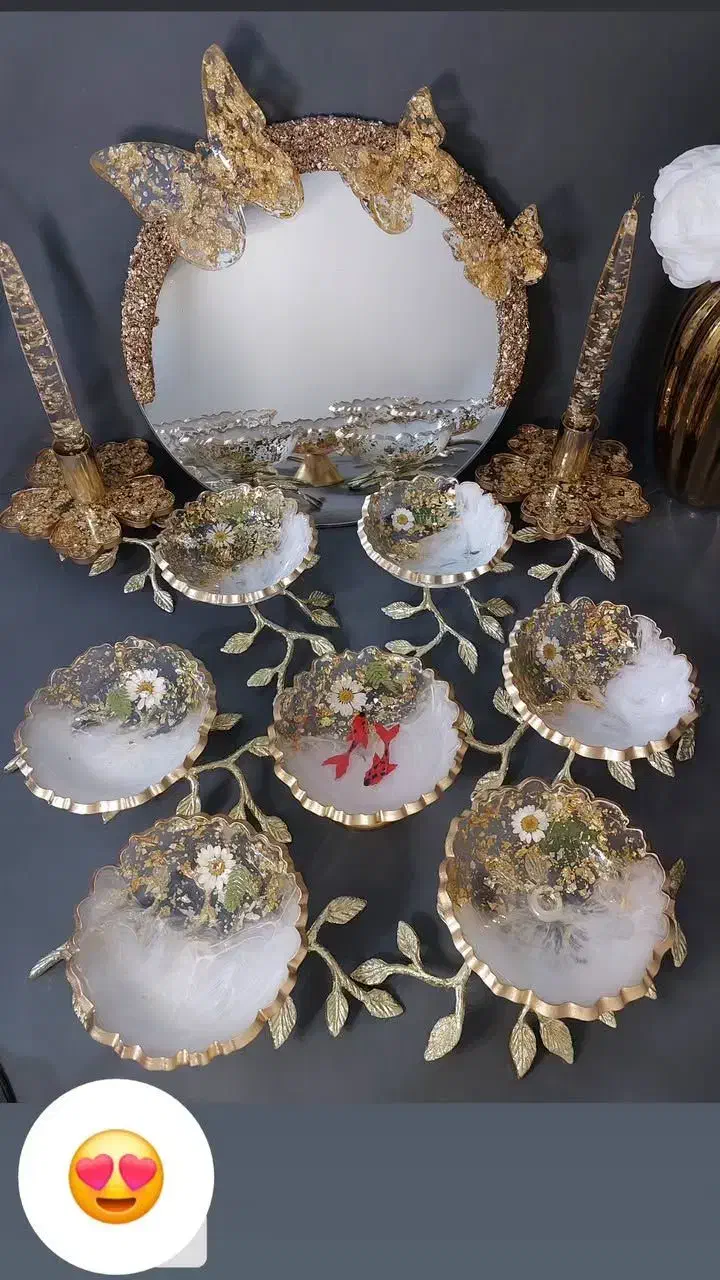 هفت سین رزینی همراه آینه|صنایع دستی و سایر لوازم تزئینی|زاهدان, |دیوار