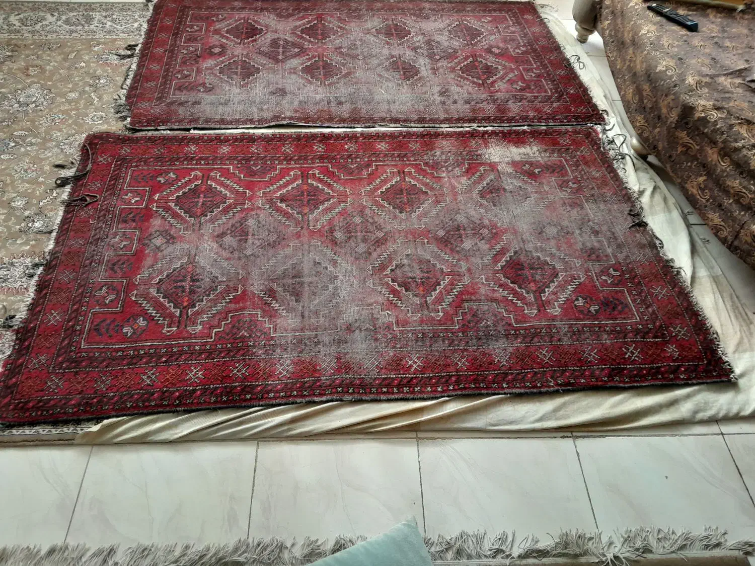 فروش یک جفترقالیچه دستباف خیلی قدیمی|فرش|شاهین‌شهر, بانک استان|دیوار