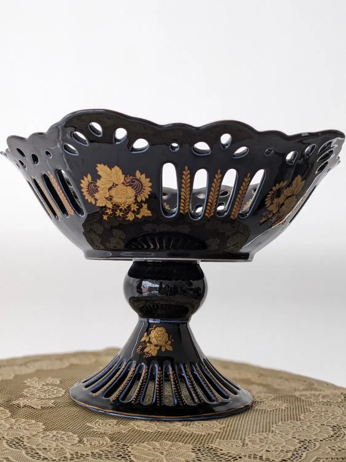 میوه خوری پایه دار سرمه ای|ظروف سرو و پذیرایی|رشت, گلباغ نماز|دیوار