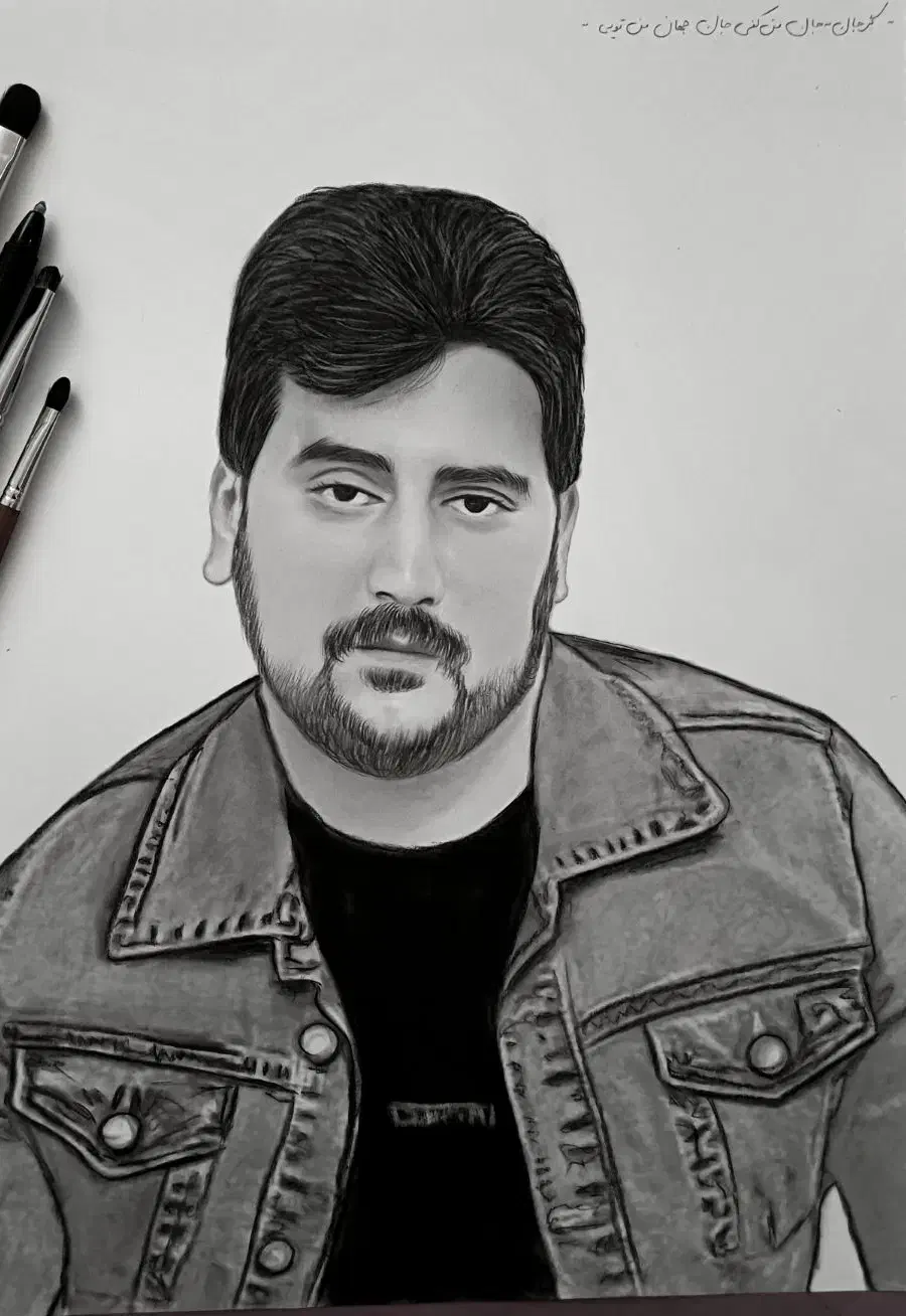 نقاشی چهره روز پدر|تابلو، نقاشی، عکس|سیرجان, |دیوار