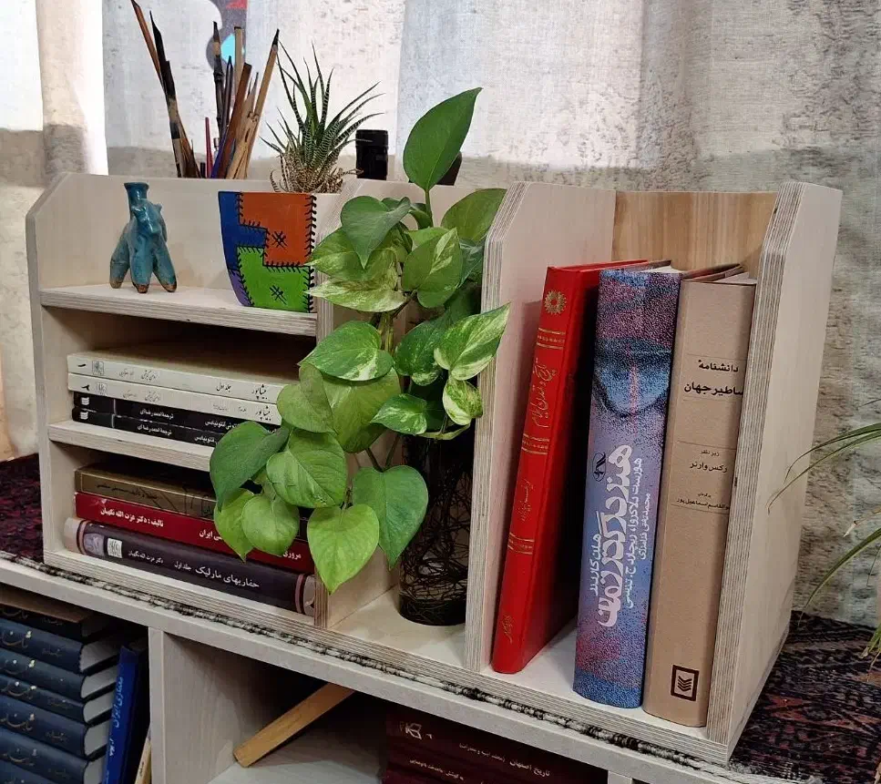 کتابخانه رومیزی تمام‌چوب|کتابخانه، شلف، قفسه‌های دیواری|شاهین‌شهر, عطار|دیوار