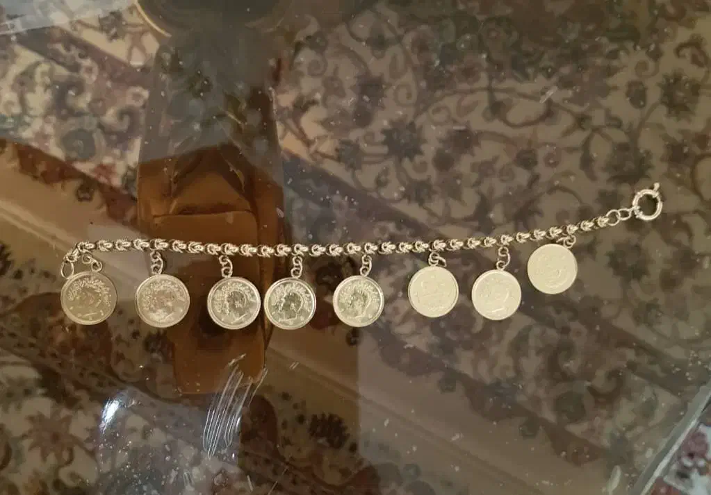 دستبند ربع پهلوی با زنجیر یزدی|جواهرات|کرمانشاه, |دیوار