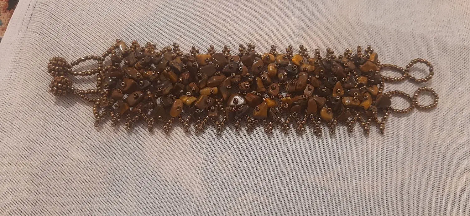 دستبند با سنگ چشم ببری|جواهرات|زاهدان, |دیوار