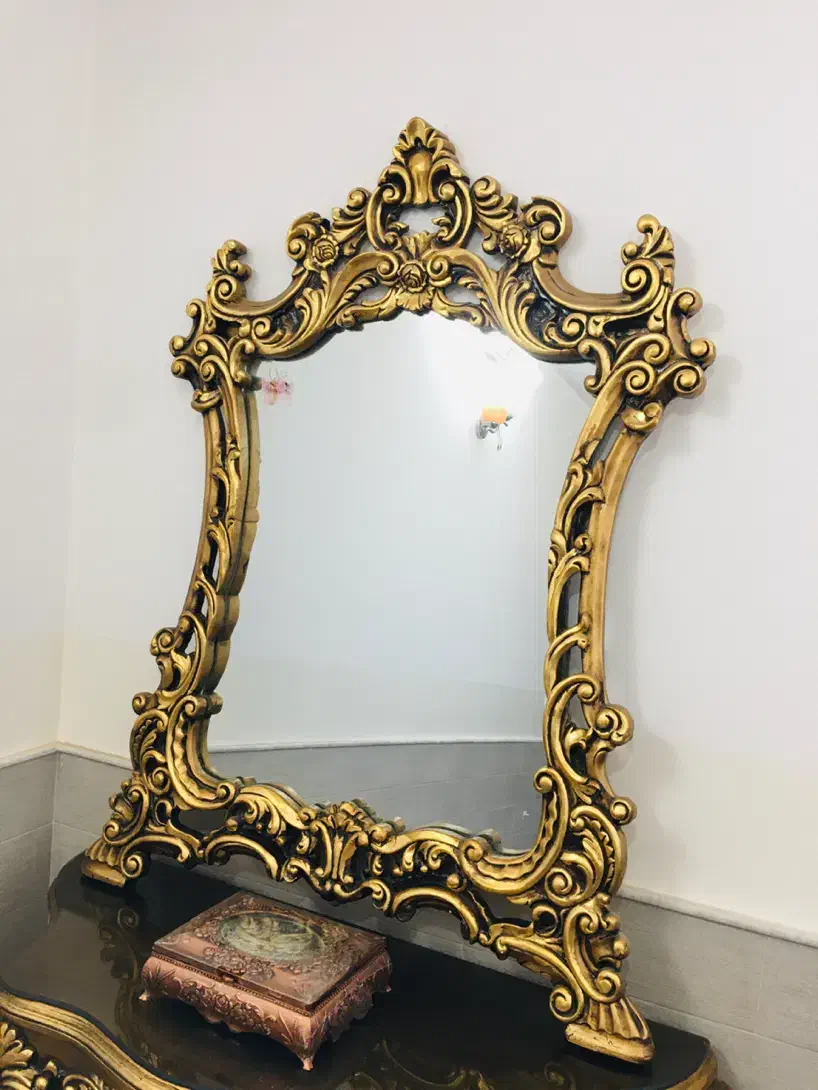 اینه کنسول ورق طلا (اصل)|بوفه، ویترین، کنسول|کاشان, بهشتی|دیوار