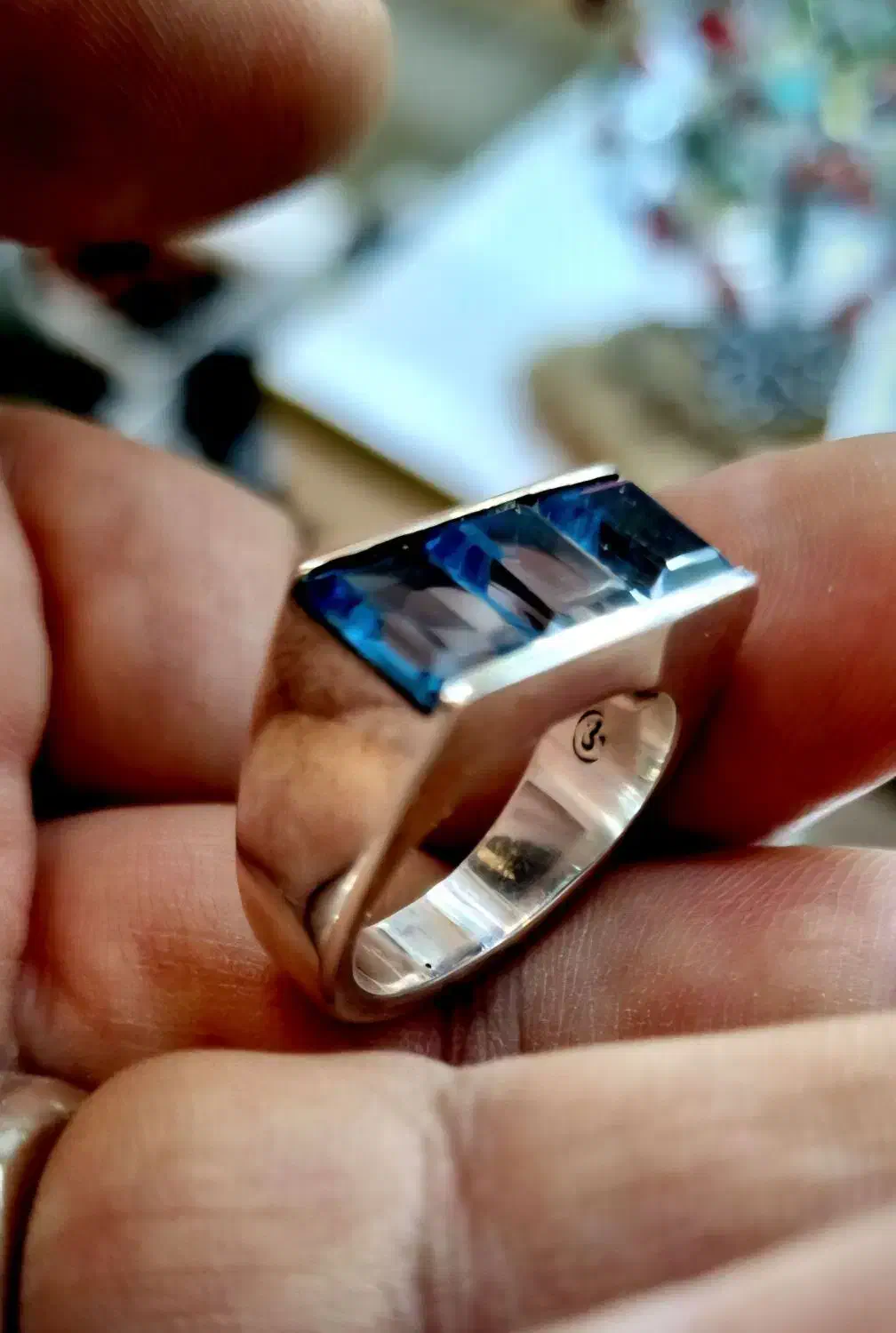 انگشتر توپاز سه نگین|جواهرات|تهران, سازمان آب|دیوار