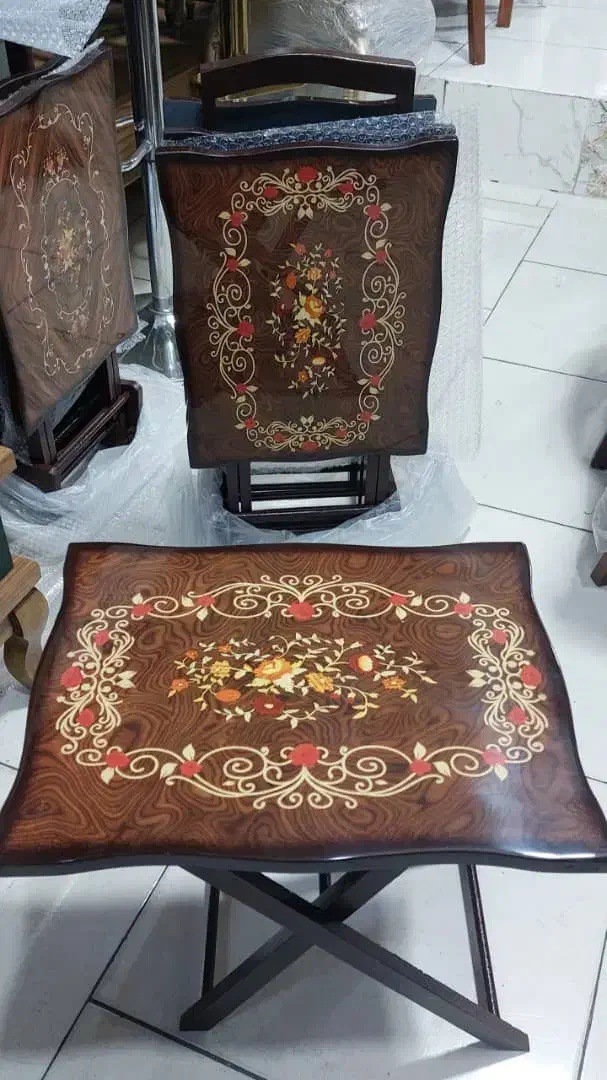 میز پذیرایی ۴ تایی تاشو چمدانی،چوب MDF براق|مبلمان خانگی و میز عسلی|رشت, گلسار|دیوار