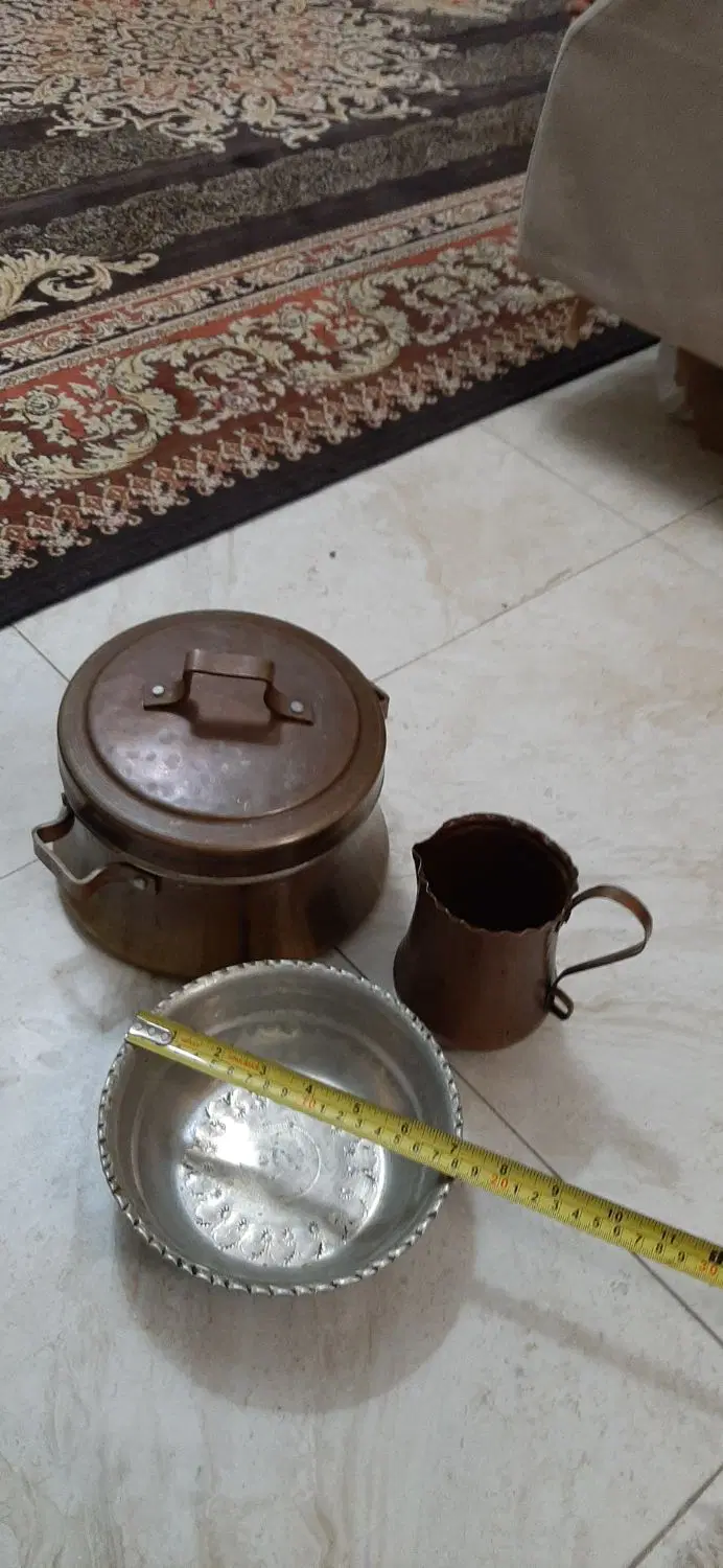 قابلمه مس و کاسه و پارچ مسی|کلکسیون اشیاء عتیقه|تهران, خواجه نظام الملک|دیوار