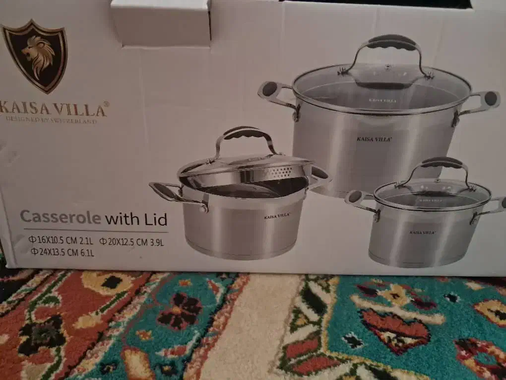 سرویس قابلمه استیل و تابه کف لیزری|ظروف پختوپز|یاسوج, |دیوار