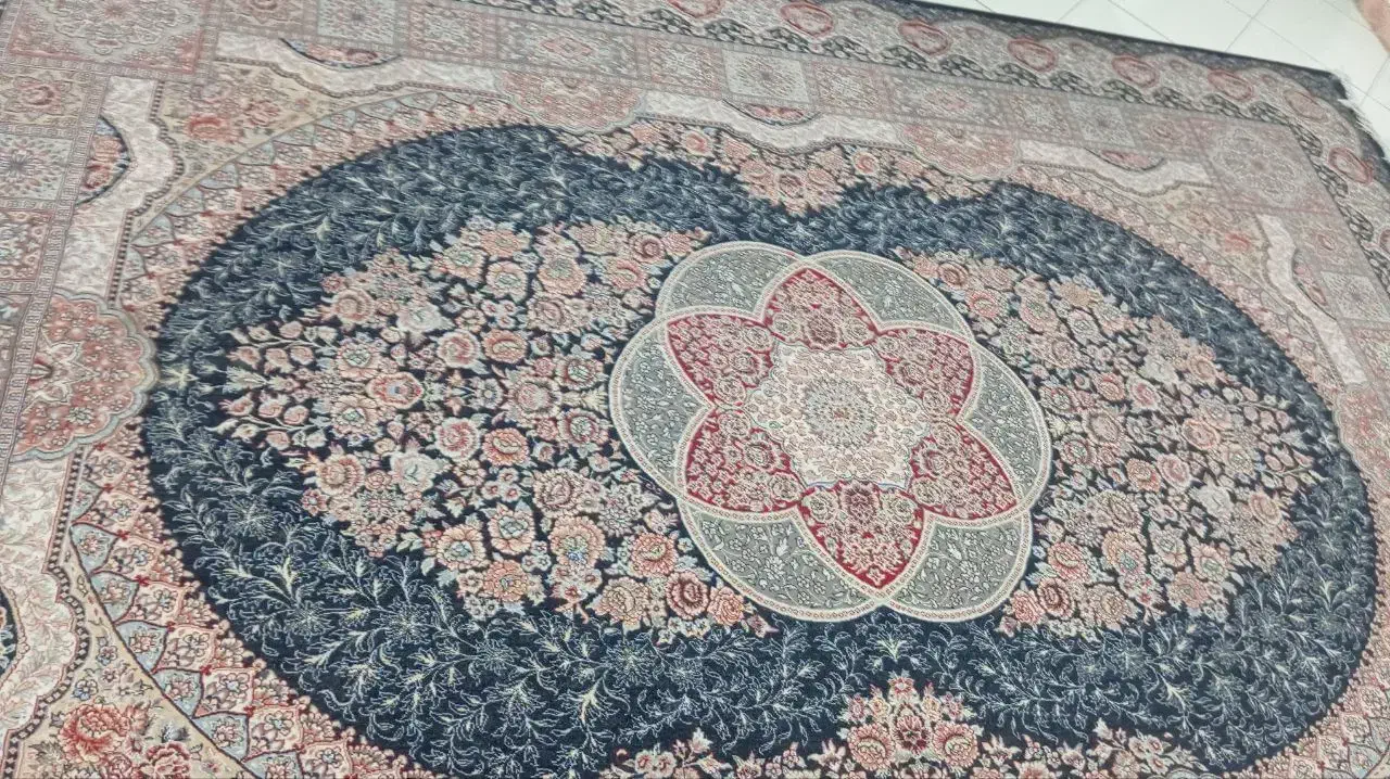 فرش ۱۲ متری سورمه ای|فرش|خاوران, |دیوار