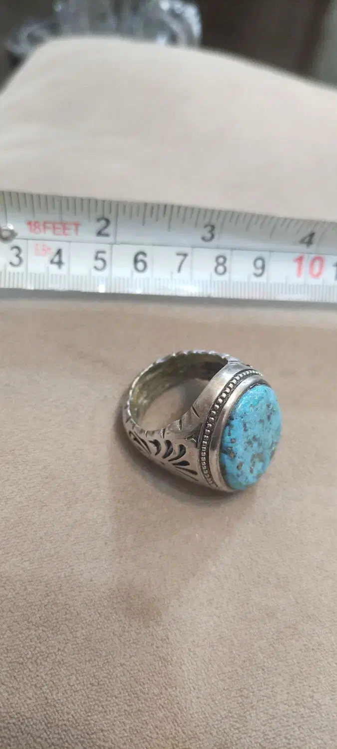 انگشترنقره فیروزه نیشابور مردانه درشت|جواهرات|ارومیه, |دیوار