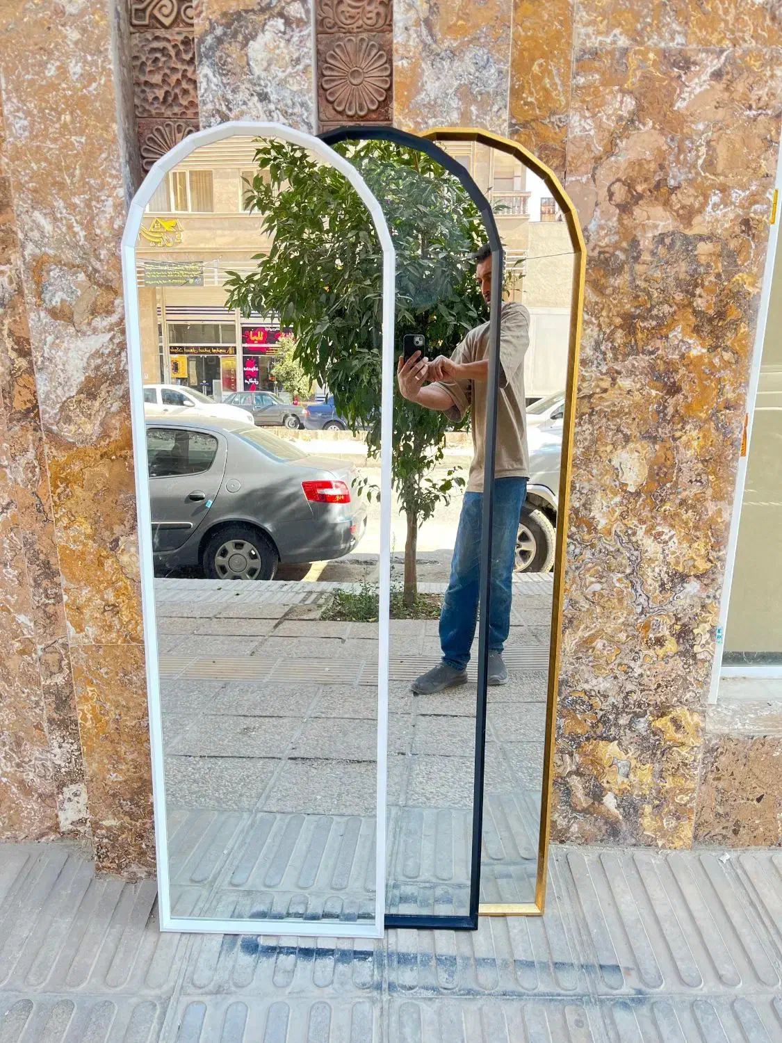 انواع آینه قدی سر هلال|آینه|شیراز, شهرک رضوان|دیوار