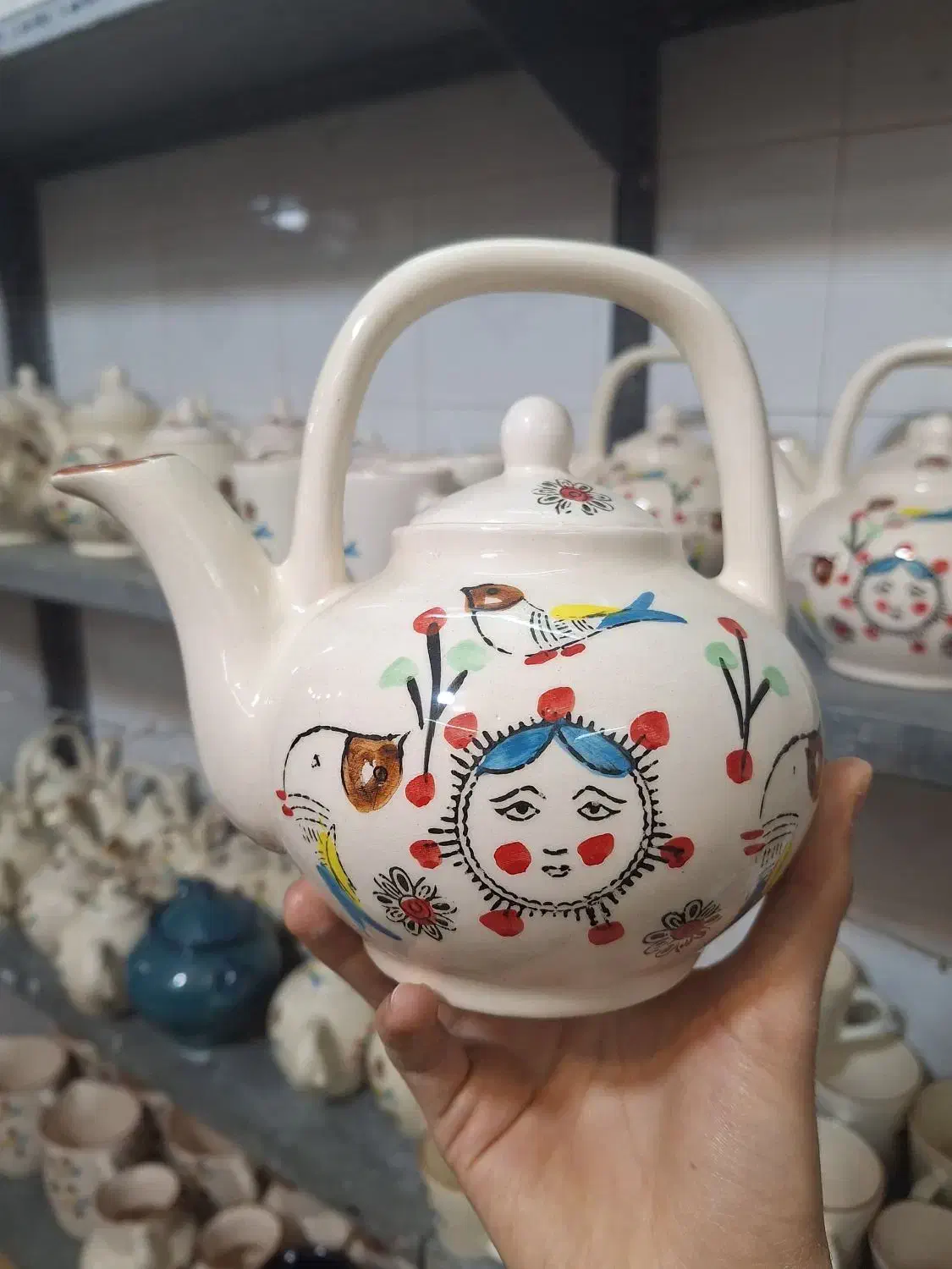 قوری و پارچ سفالی|قوری، کتری، قهوهساز دستی|یزد, |دیوار