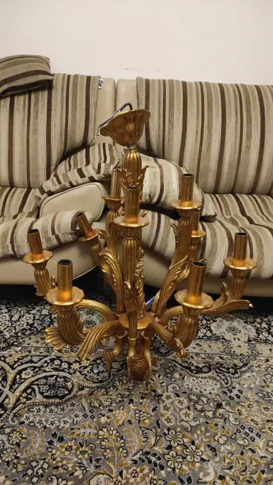 لوستر 9 شعله بهمراه دیوارکوب|لوستر و چراغ آویز|سنندج, |دیوار