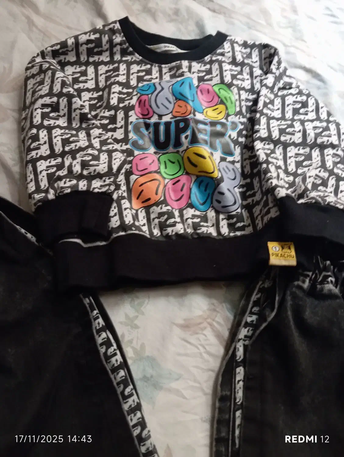 دوعدد ست کراپ شلوار لی دودی|کفش و لباس بچه|قم, مجیدیه|دیوار