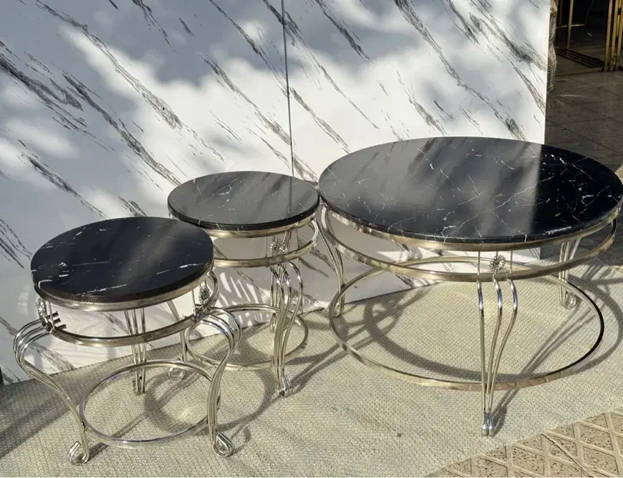 میز جلو مبلی و عسلی فلزی فرفورژه گرد آبکاری فورتیک|مبلمان خانگی و میز عسلی|آفتاب, |دیوار