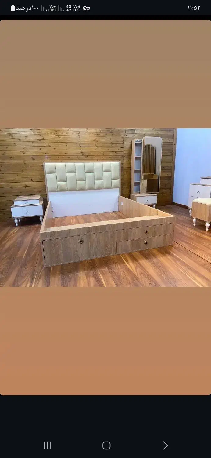 سرویس چوبی کامل نواصلااستفاده نشده نو نایلونش روشه|تخت و سرویس خواب|هشتگرد, هشتگرد قدیم|دیوار
